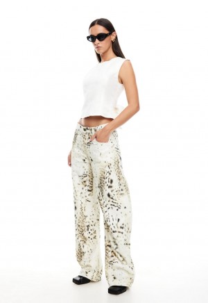 Lioness Horseshoe Jeans White / Leopard | Israel-YOBMF7531