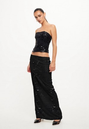 Lioness Shes All That Maxi Skirt Black | Israel-ISUEY4981