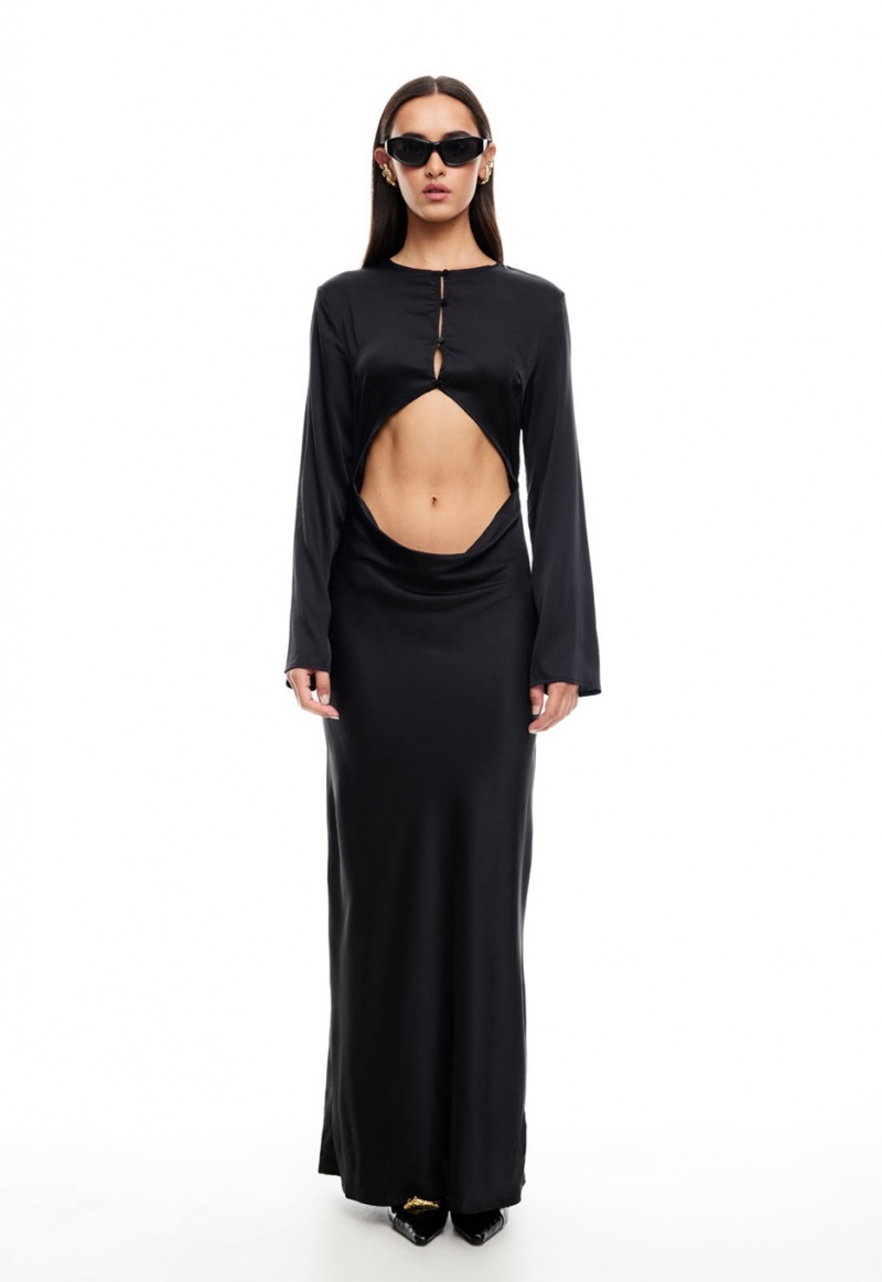 Lioness Amelie Maxi Dress Black | Israel-FEBQU5671