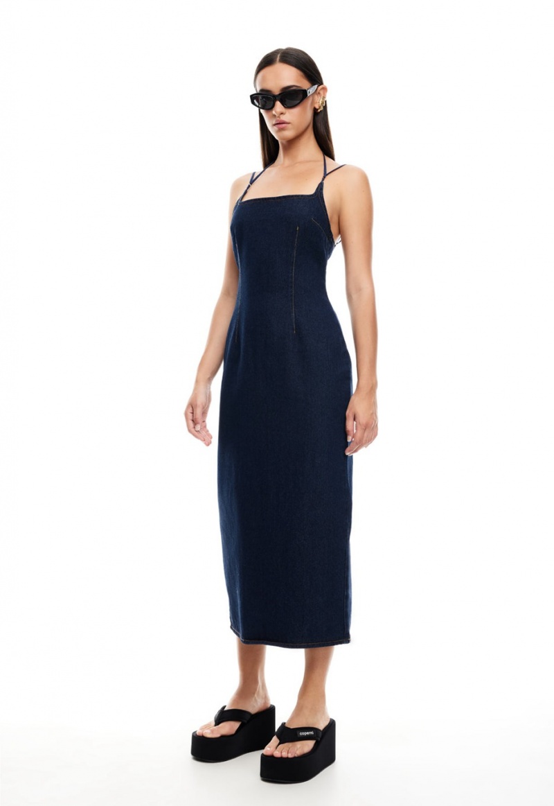 Lioness Birkin Midi Dress Indigo | Israel-WZUIC0296