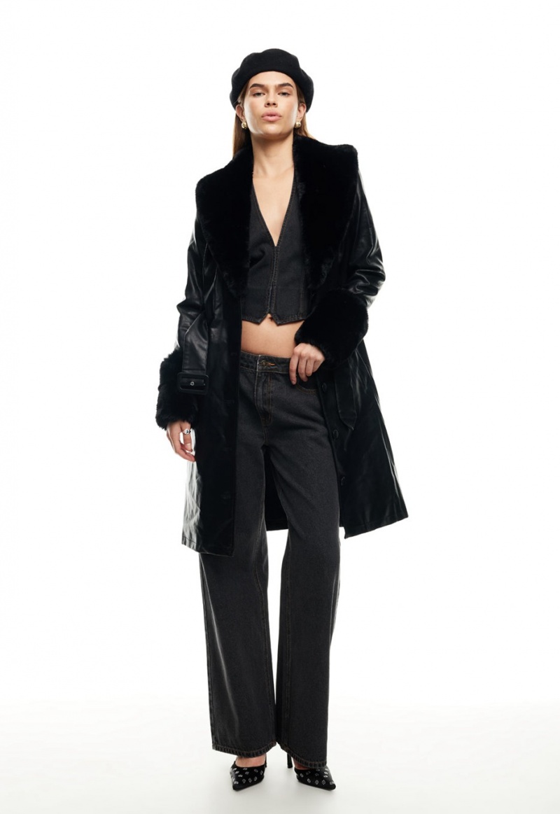 Lioness Brooklyn Long Coat Black | Israel-SCQEY7251