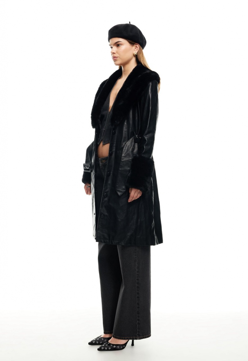 Lioness Brooklyn Long Coat Black | Israel-SCQEY7251