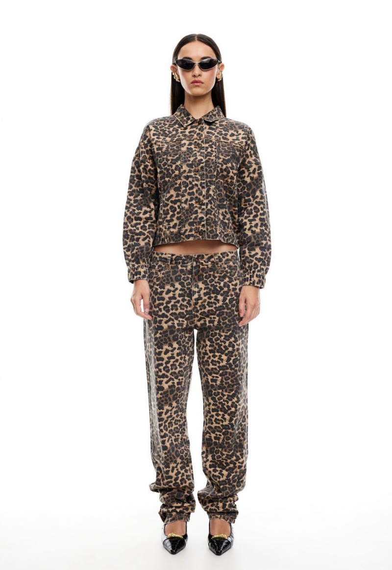 Lioness Carmela Denim Jackets Leopard | Israel-BMTXC8460