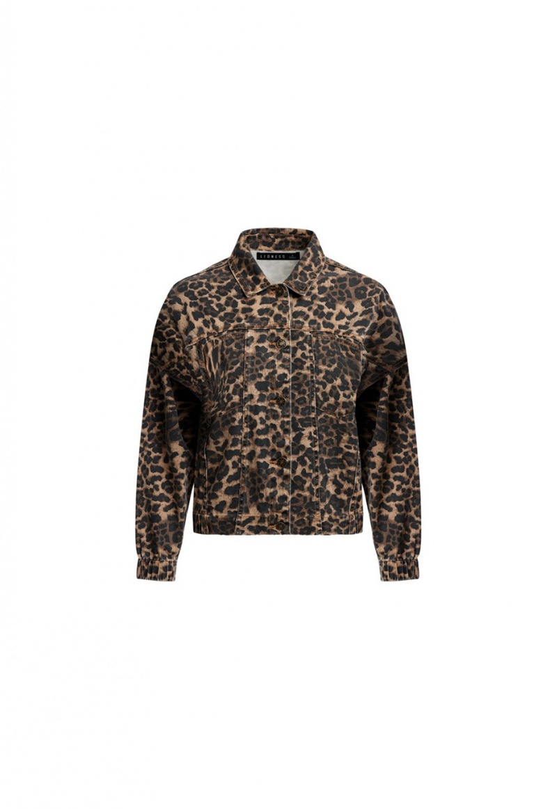 Lioness Carmela Denim Jackets Leopard | Israel-BMTXC8460