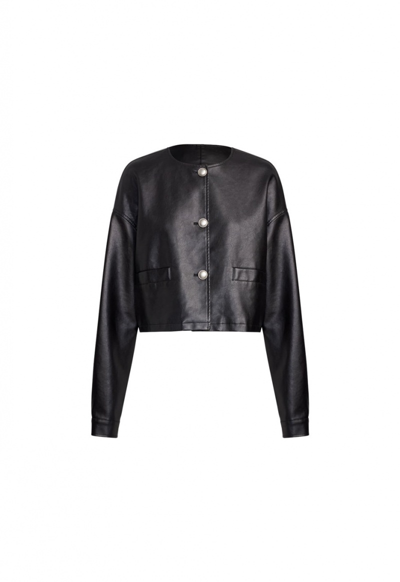 Lioness Coco Leather Jacket Black | Israel-LWDPK3425