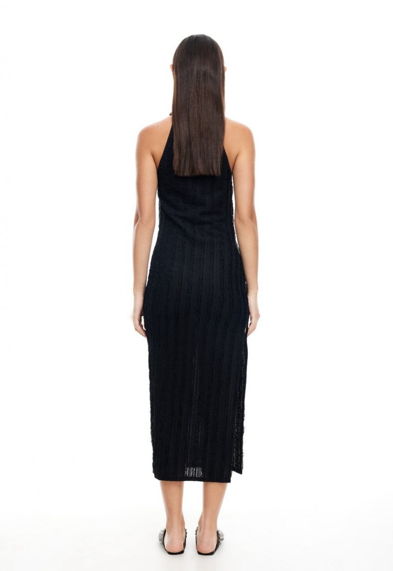 Lioness Double Strap Midi Dress Black | Israel-IZRAL5183