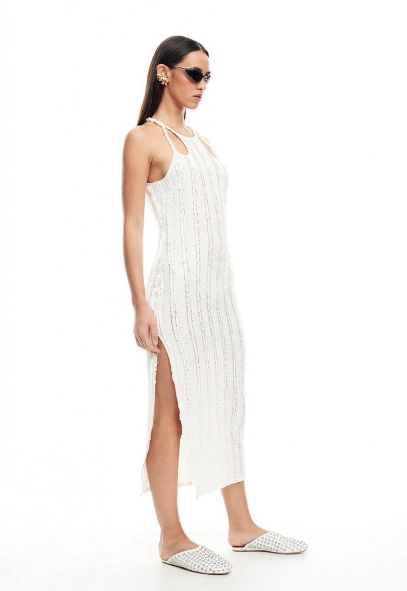 Lioness Double Strap Midi Dress White | Israel-TQACJ4582