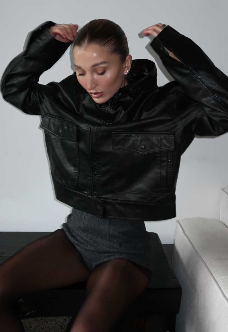 Lioness Eighties Bomber Jacket Black | Israel-GHKRM9681