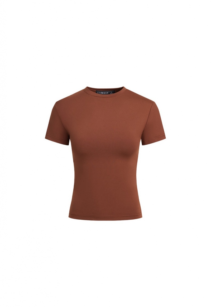 Lioness Essential T-Shirt Chocolate | Israel-RQZJE1362