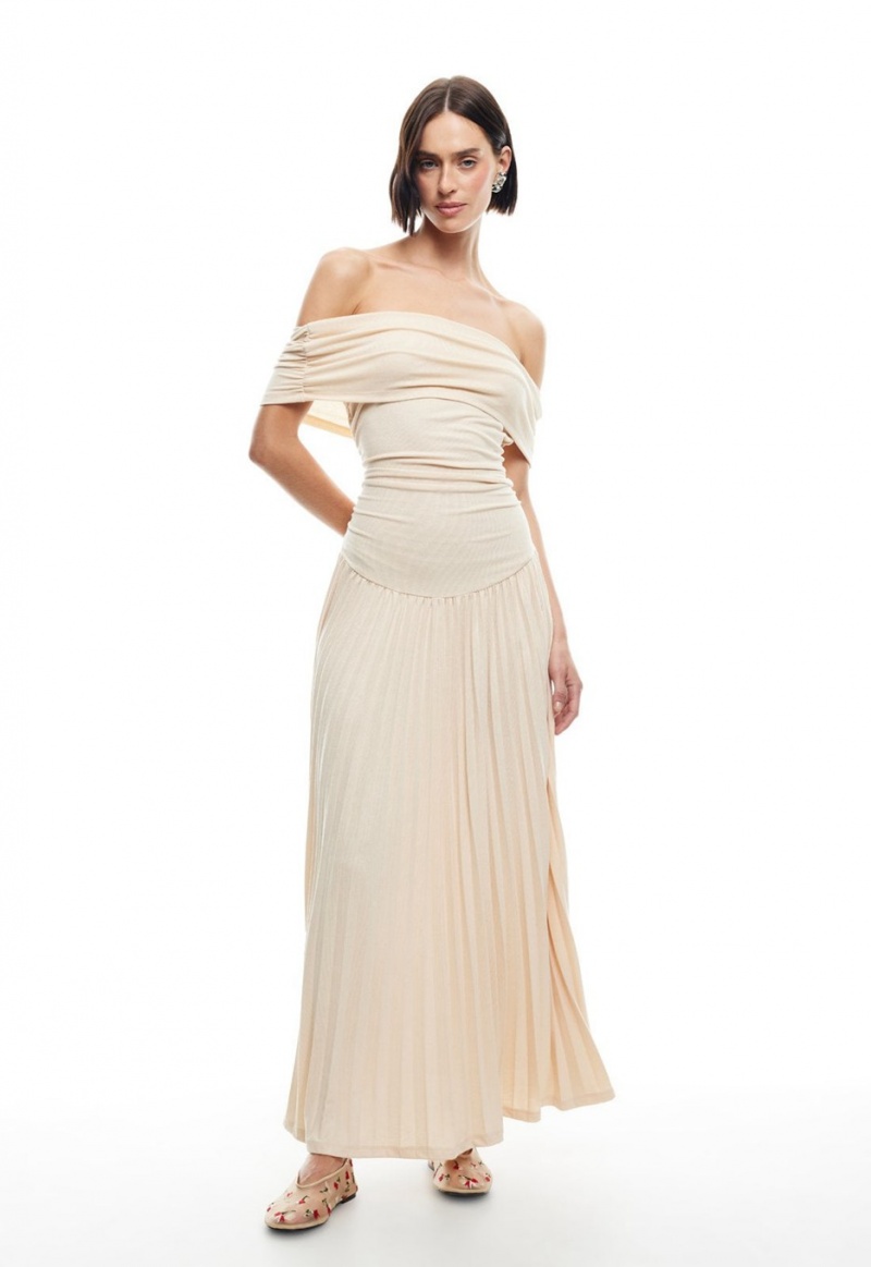 Lioness Field Of Dreams Maxi Dress Beige | Israel-CTBFE9750