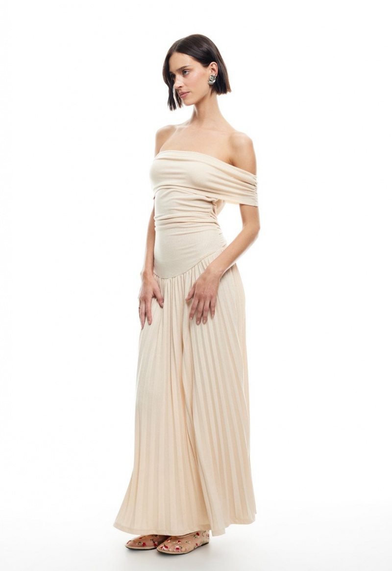 Lioness Field Of Dreams Maxi Dress Beige | Israel-CTBFE9750