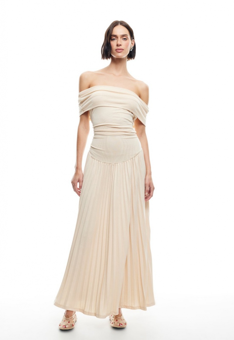 Lioness Field Of Dreams Maxi Dress Beige | Israel-CTBFE9750