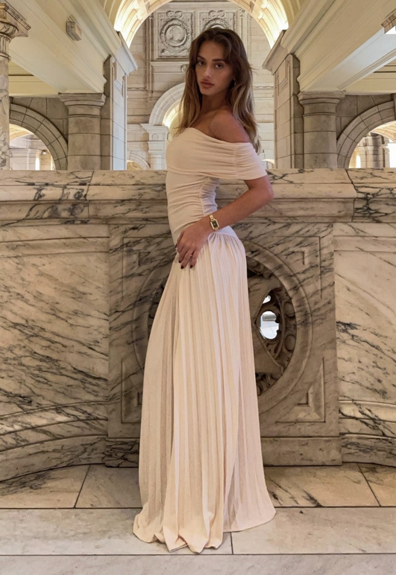 Lioness Field Of Dreams Maxi Dress Beige | Israel-CTBFE9750