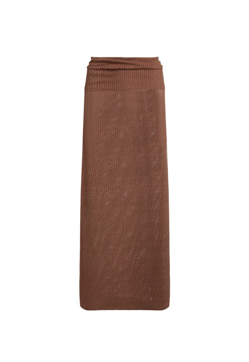 Lioness Ghauri Maxi Skirt Dark Brown | Israel-OSPGN9106