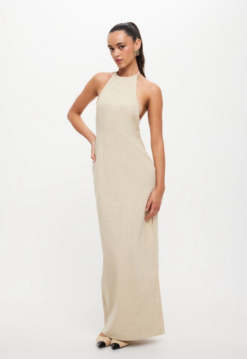 Lioness Idyllic Maxi Dress Beige | Israel-XZVSR9816