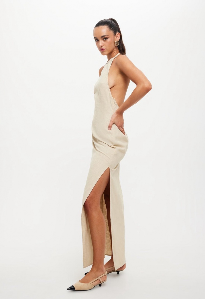 Lioness Idyllic Maxi Dress Beige | Israel-XZVSR9816