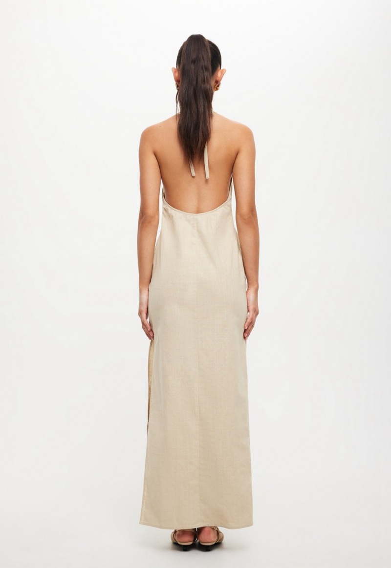 Lioness Idyllic Maxi Dress Beige | Israel-XZVSR9816