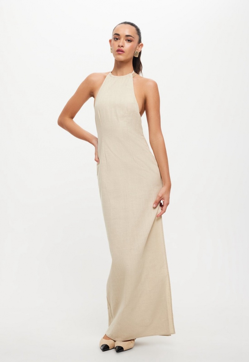 Lioness Idyllic Maxi Dress Beige | Israel-XZVSR9816