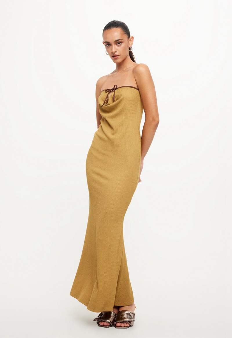 Lioness Illuminating Maxi Dress Gold | Israel-VPRBZ2867