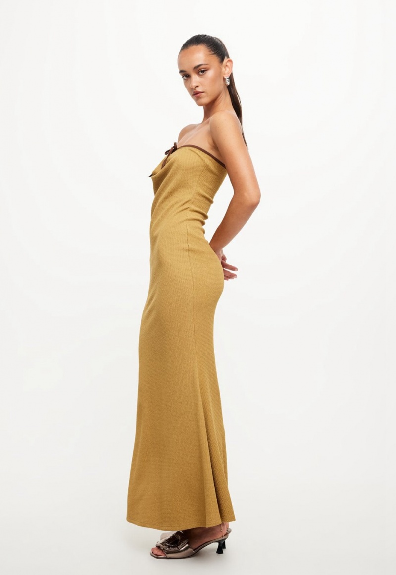 Lioness Illuminating Maxi Dress Gold | Israel-VPRBZ2867