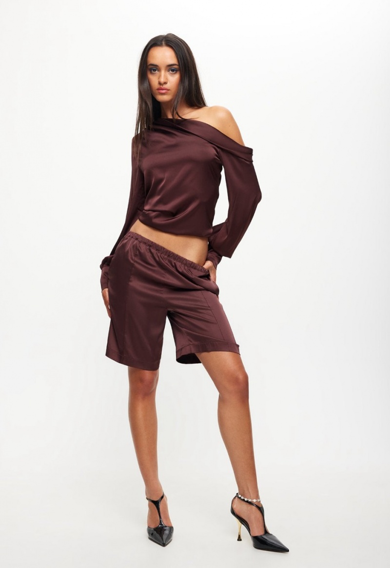 Lioness Island Culottes Shorts Burgundy | Israel-XWRYG5710