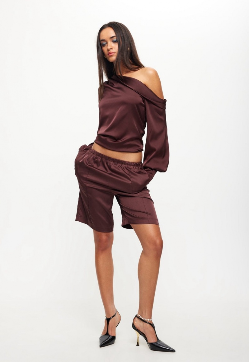 Lioness Island Culottes Shorts Burgundy | Israel-XWRYG5710