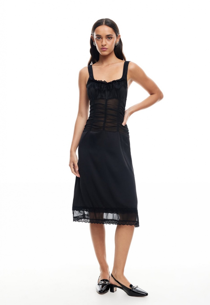 Lioness Kendall Midi Dress Black | Israel-QISKW6719