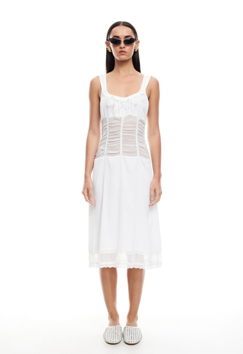 Lioness Kendall Midi Dress White | Israel-CIWLU6310