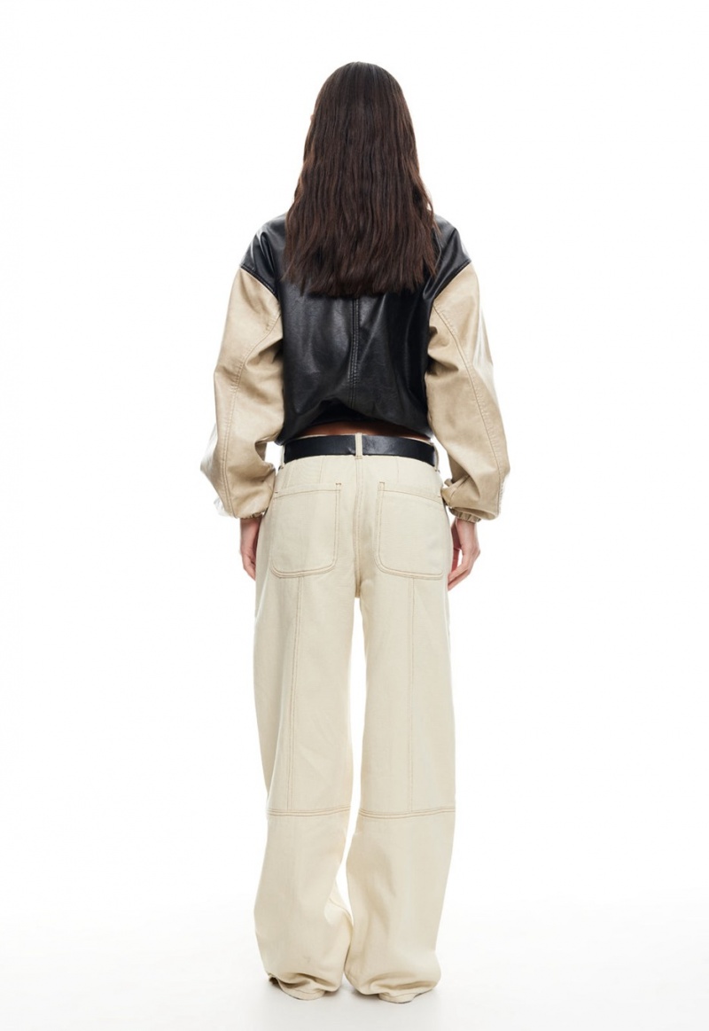 Lioness Nirvana Bomber Jacket Black / Beige | Israel-BAPIY3275