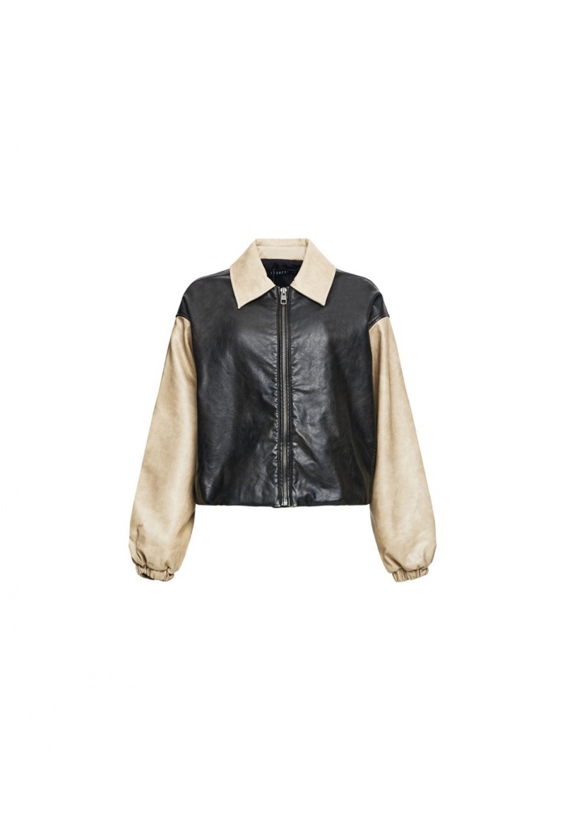 Lioness Nirvana Bomber Jacket Black / Beige | Israel-BAPIY3275