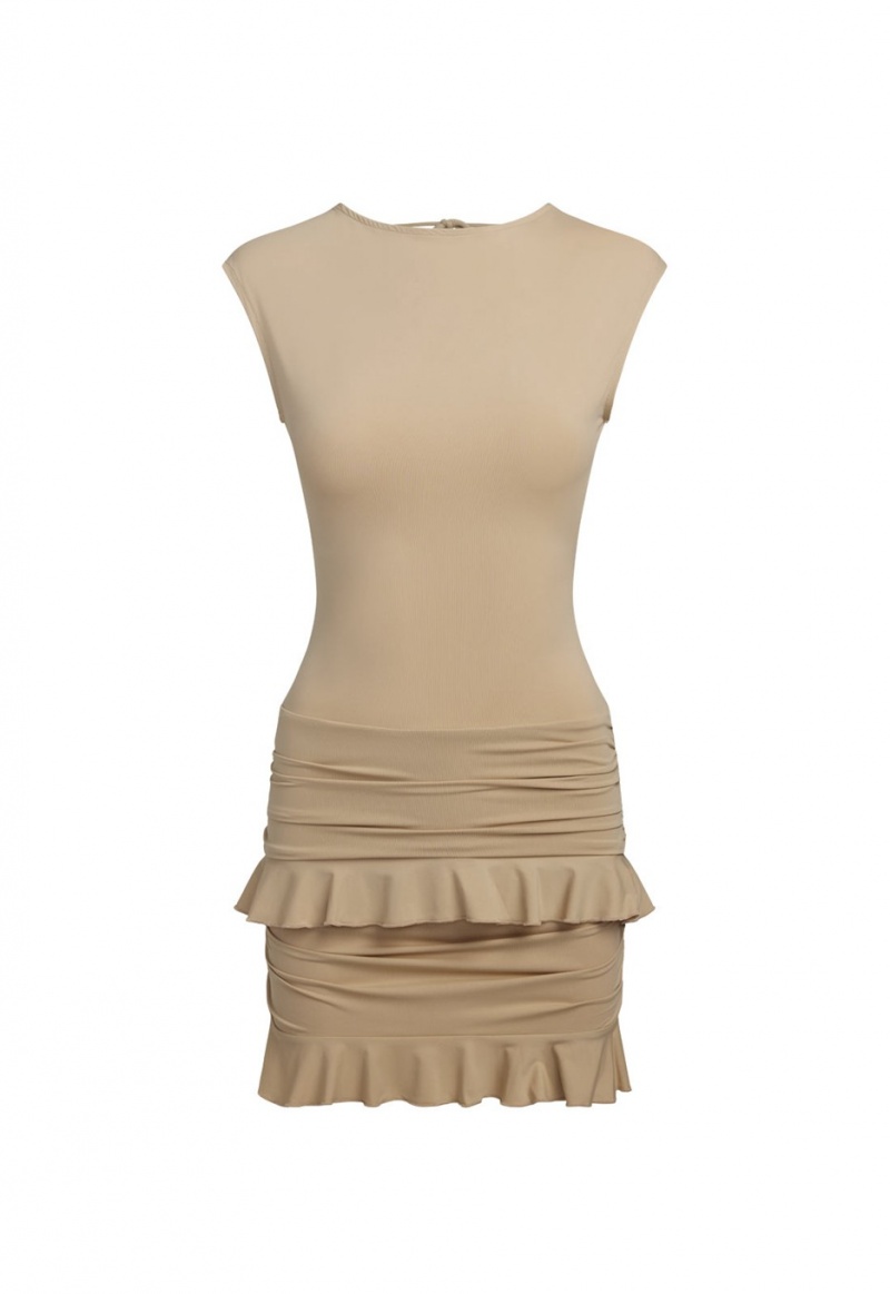 Lioness Oui Oui Mini Dress Khaki | Israel-MPKQW0269