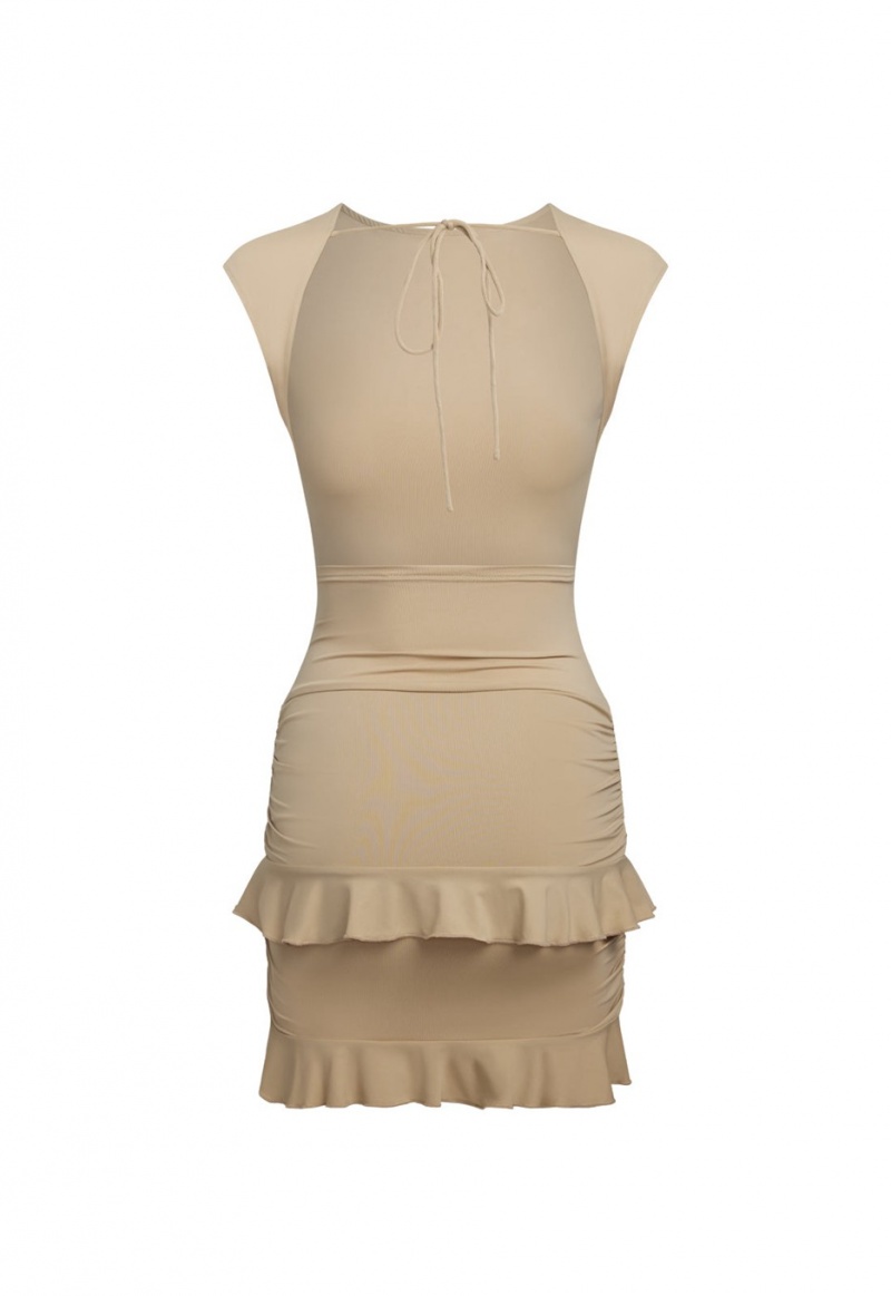 Lioness Oui Oui Mini Dress Khaki | Israel-MPKQW0269