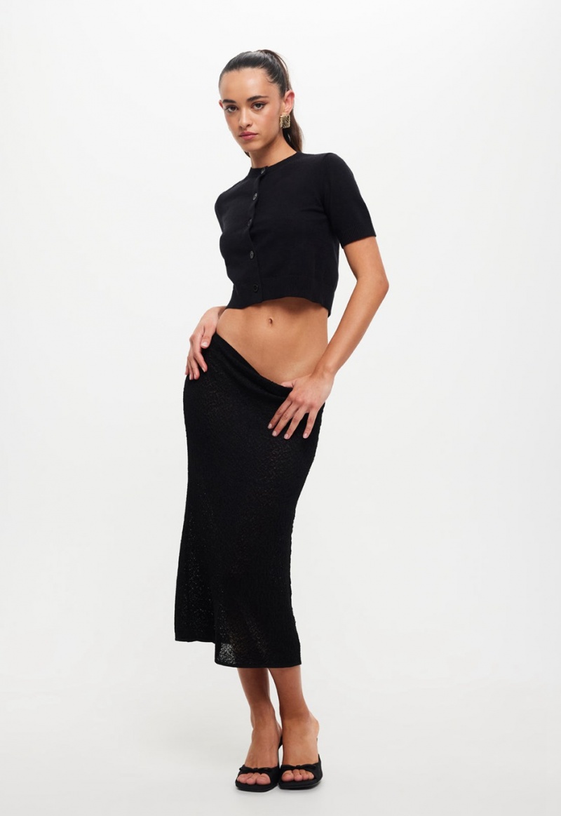 Lioness Pure Midi Skirt Black | Israel-CUIXV4750