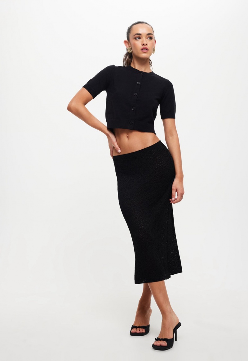 Lioness Pure Midi Skirt Black | Israel-CUIXV4750