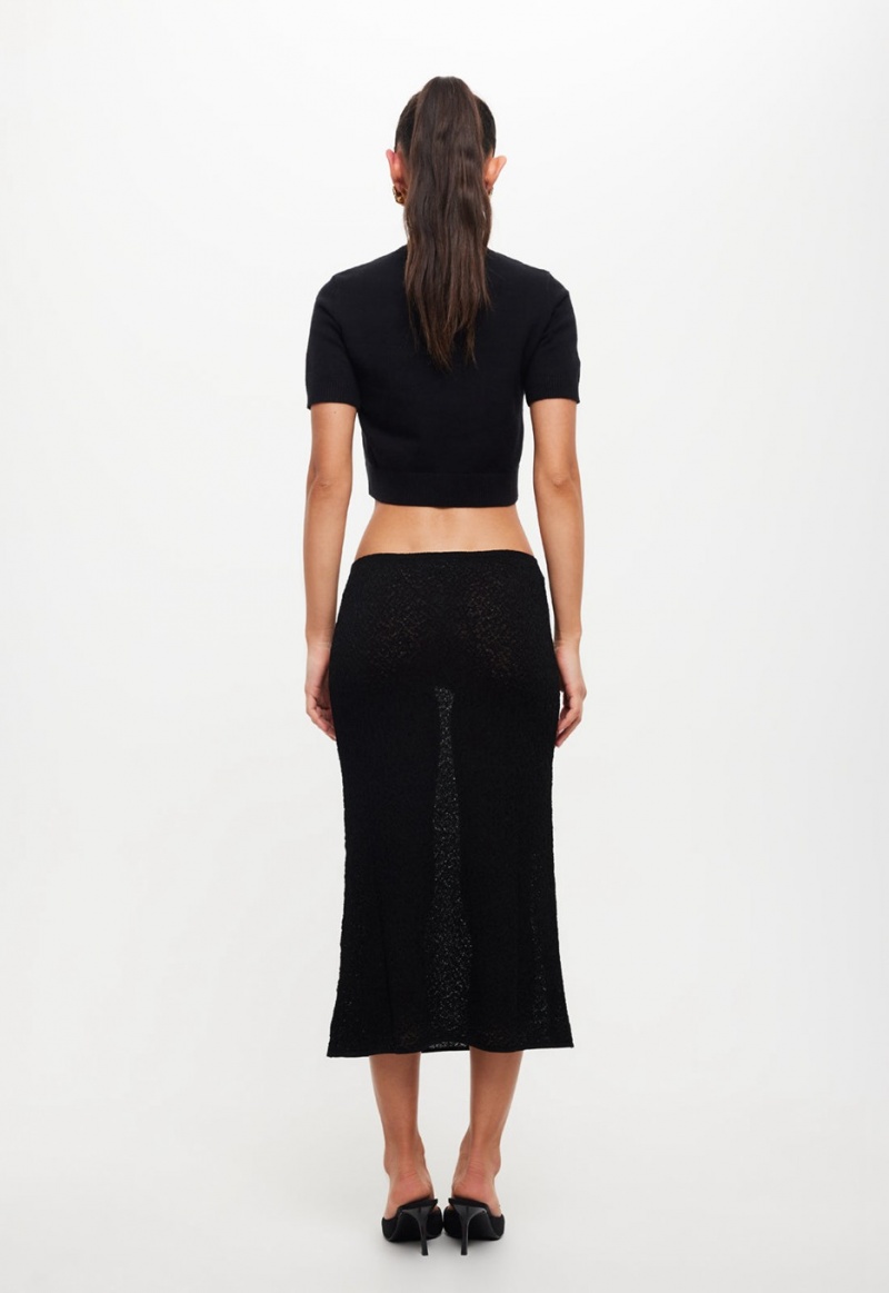 Lioness Pure Midi Skirt Black | Israel-CUIXV4750