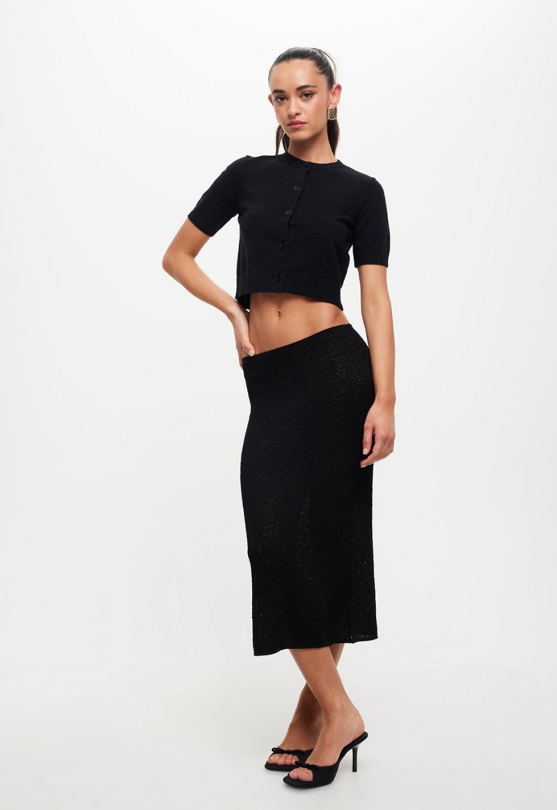 Lioness Pure Midi Skirt Black | Israel-CUIXV4750