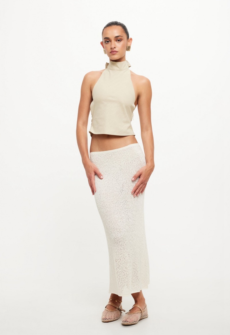 Lioness Pure Midi Skirt Cream | Israel-EZNYS8450