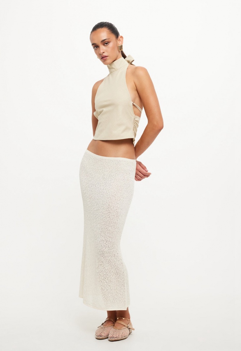 Lioness Pure Midi Skirt Cream | Israel-EZNYS8450