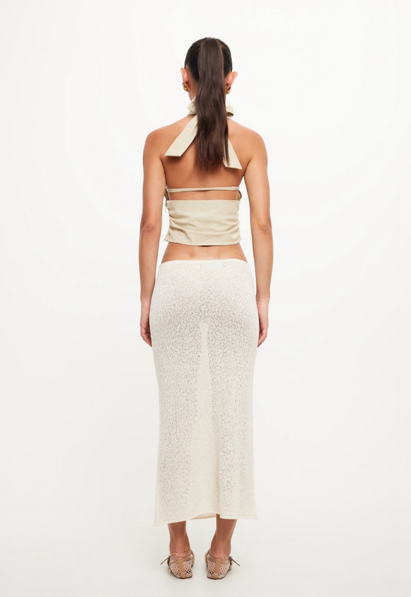 Lioness Pure Midi Skirt Cream | Israel-EZNYS8450