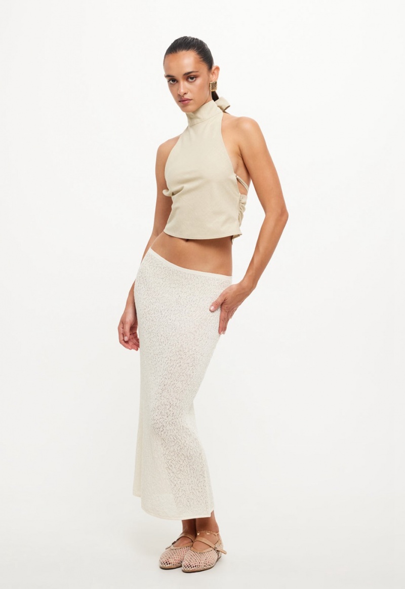 Lioness Pure Midi Skirt Cream | Israel-EZNYS8450