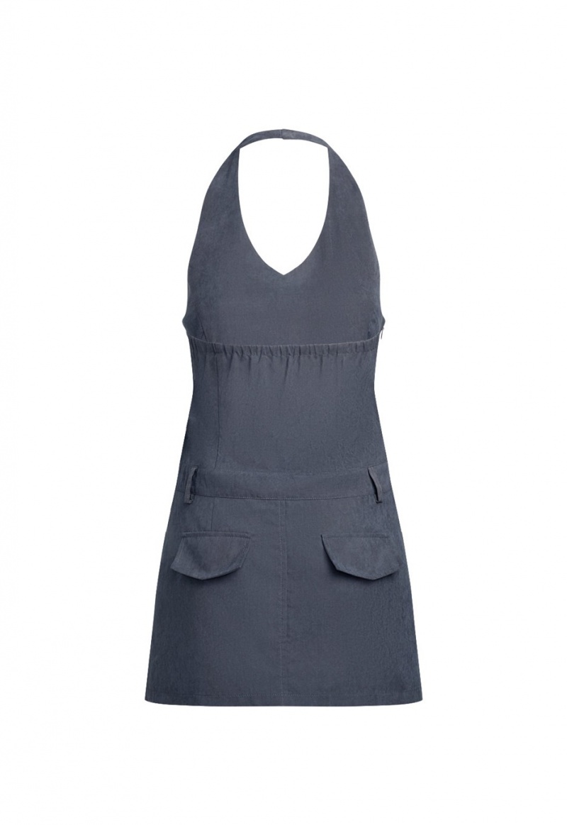 Lioness Reign Mini Dress Blue Grey | Israel-HEOZQ0128