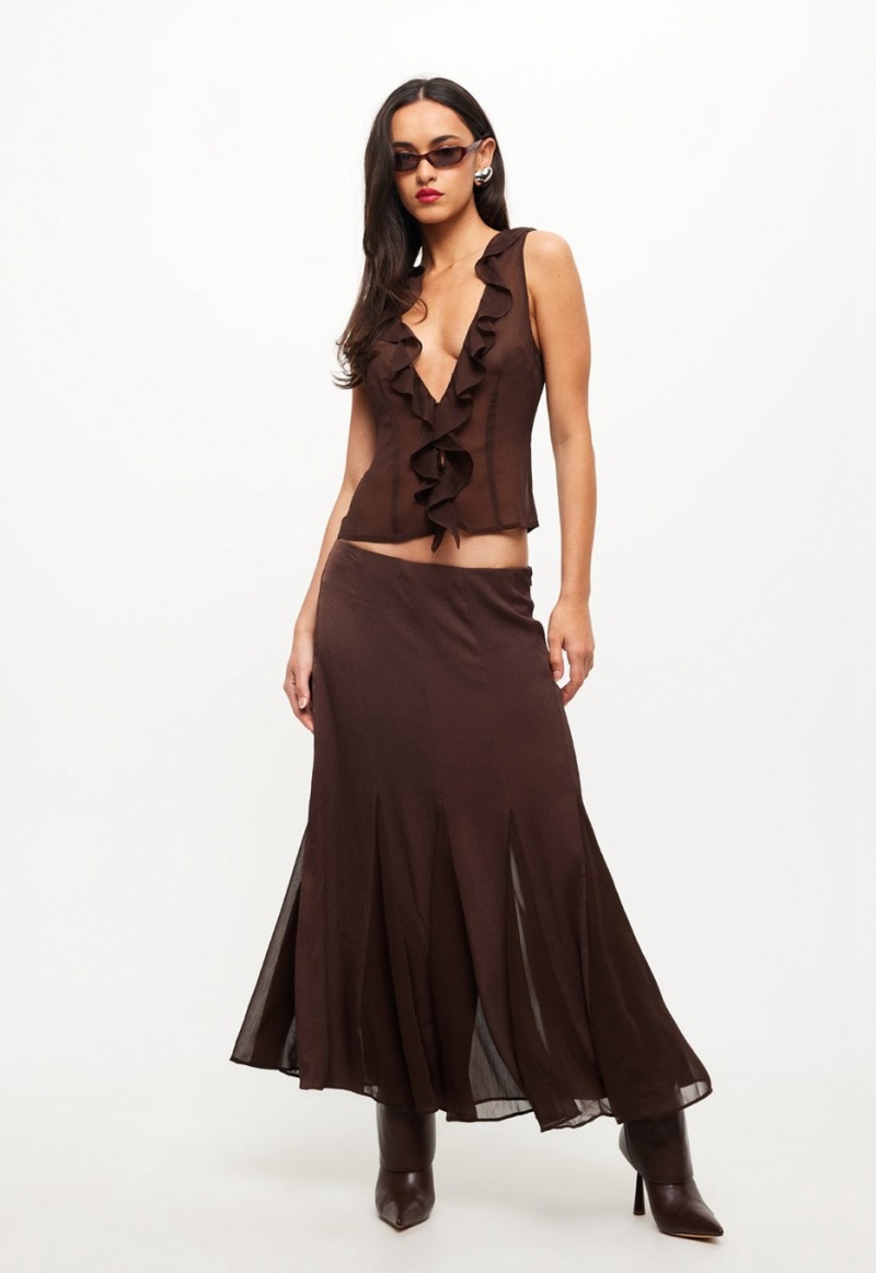 Lioness Rose Maxi Skirt Chocolate | Israel-AYURI5396