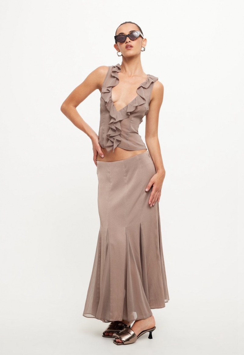 Lioness Rose Maxi Skirt Grey | Israel-ISEZT3247