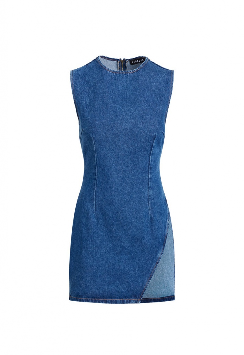 Lioness Sculpted Denim Mini Dress Blue | Israel-FUAVN2984