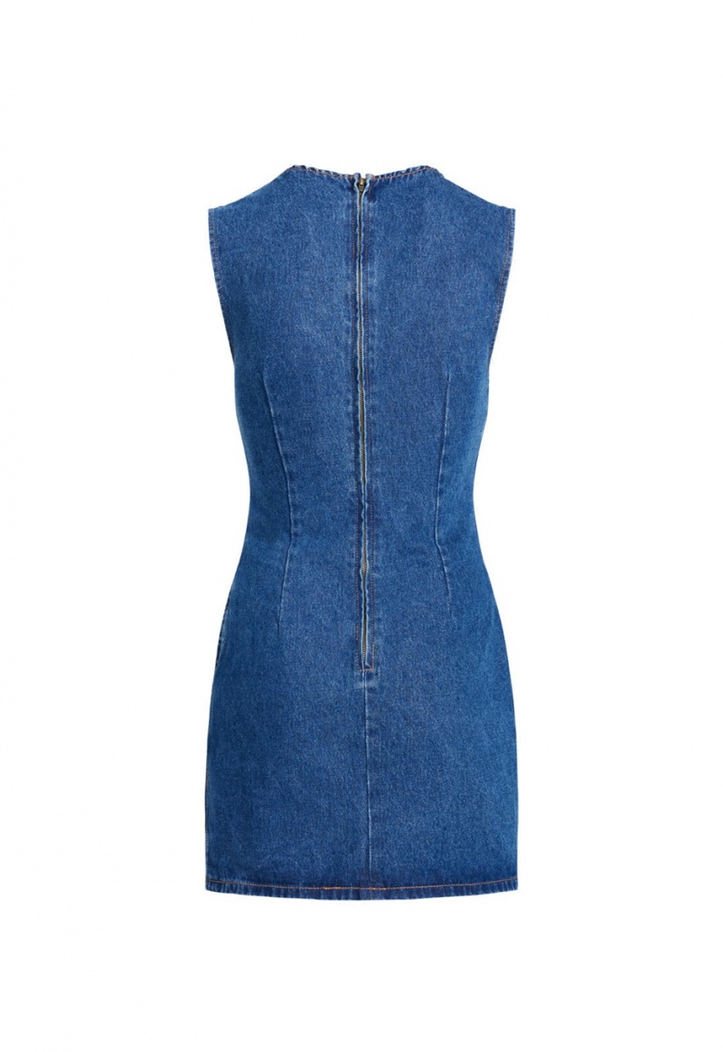 Lioness Sculpted Denim Mini Dress Blue | Israel-FUAVN2984