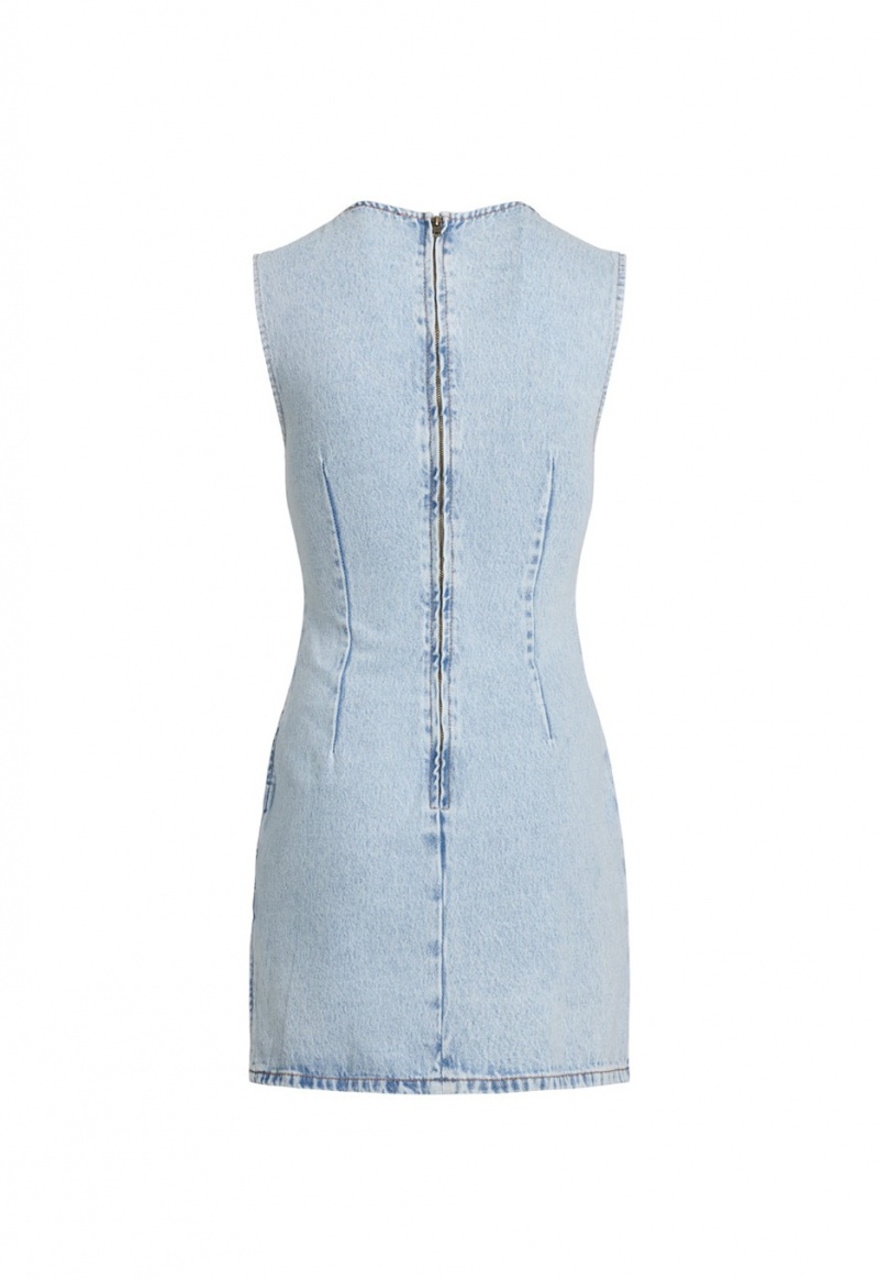 Lioness Sculpted Denim Mini Dress Light Blue | Israel-GKYFB8013