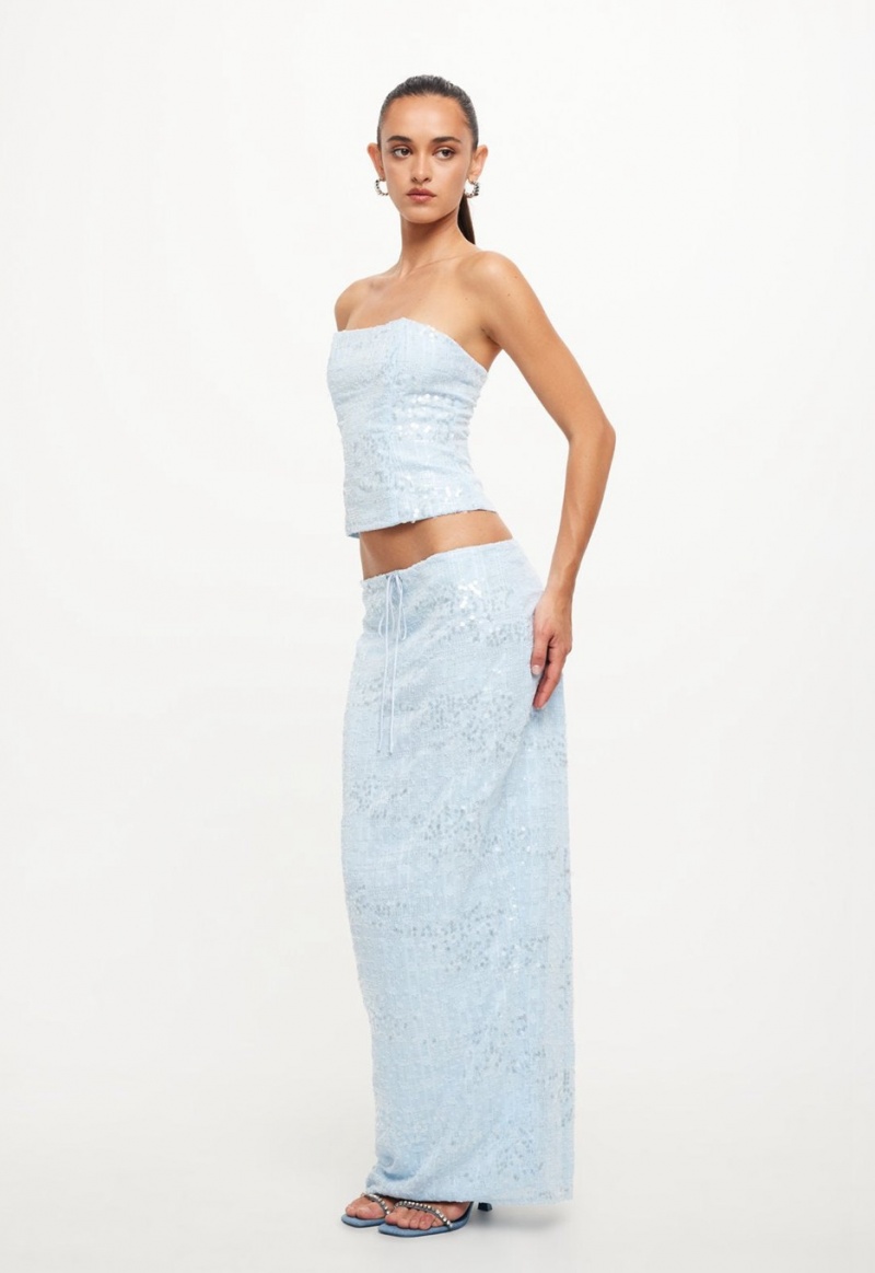 Lioness Shes All That Maxi Skirt Light Blue | Israel-OHGCR5038