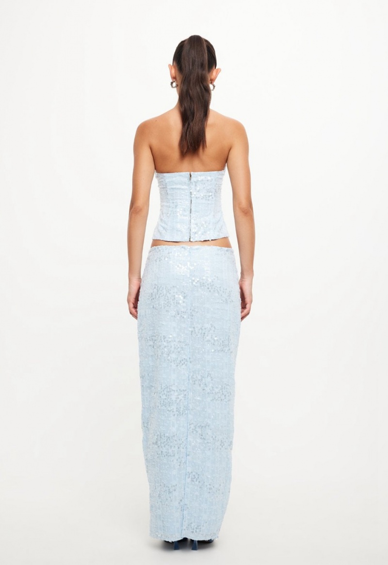 Lioness Shes All That Maxi Skirt Light Blue | Israel-OHGCR5038