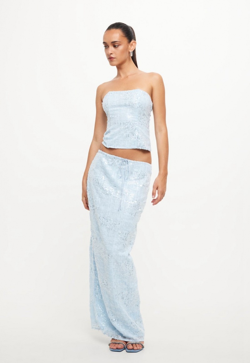 Lioness Shes All That Maxi Skirt Light Blue | Israel-OHGCR5038