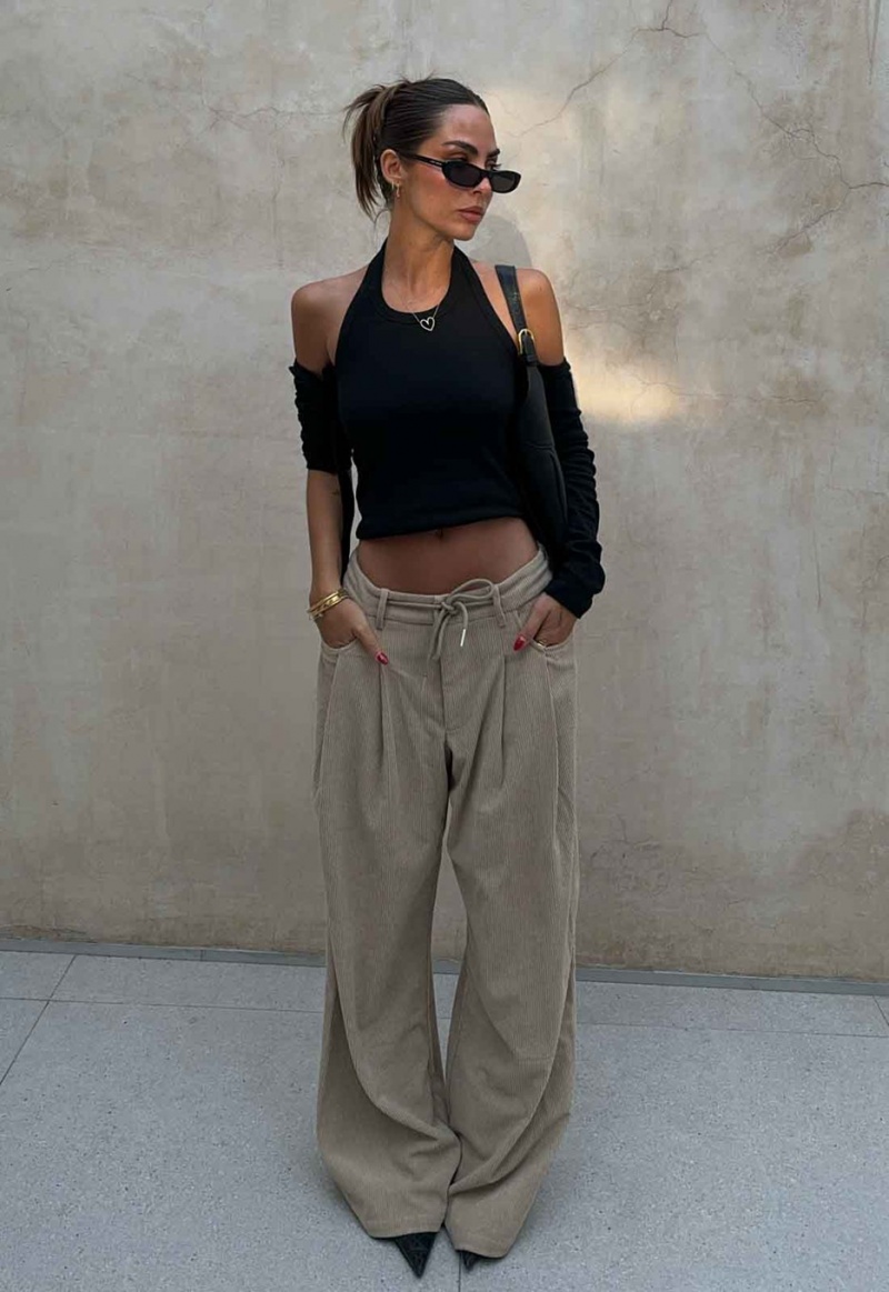 Lioness Slouched Tie Up Pants Beige | Israel-MJDRQ2495